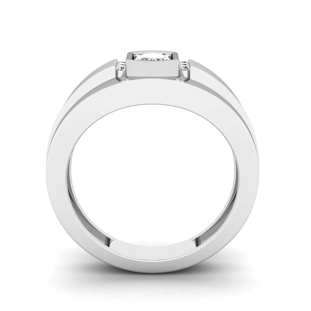 Oval Cut Lab Grown Diamond Channel Set Engagement Ring