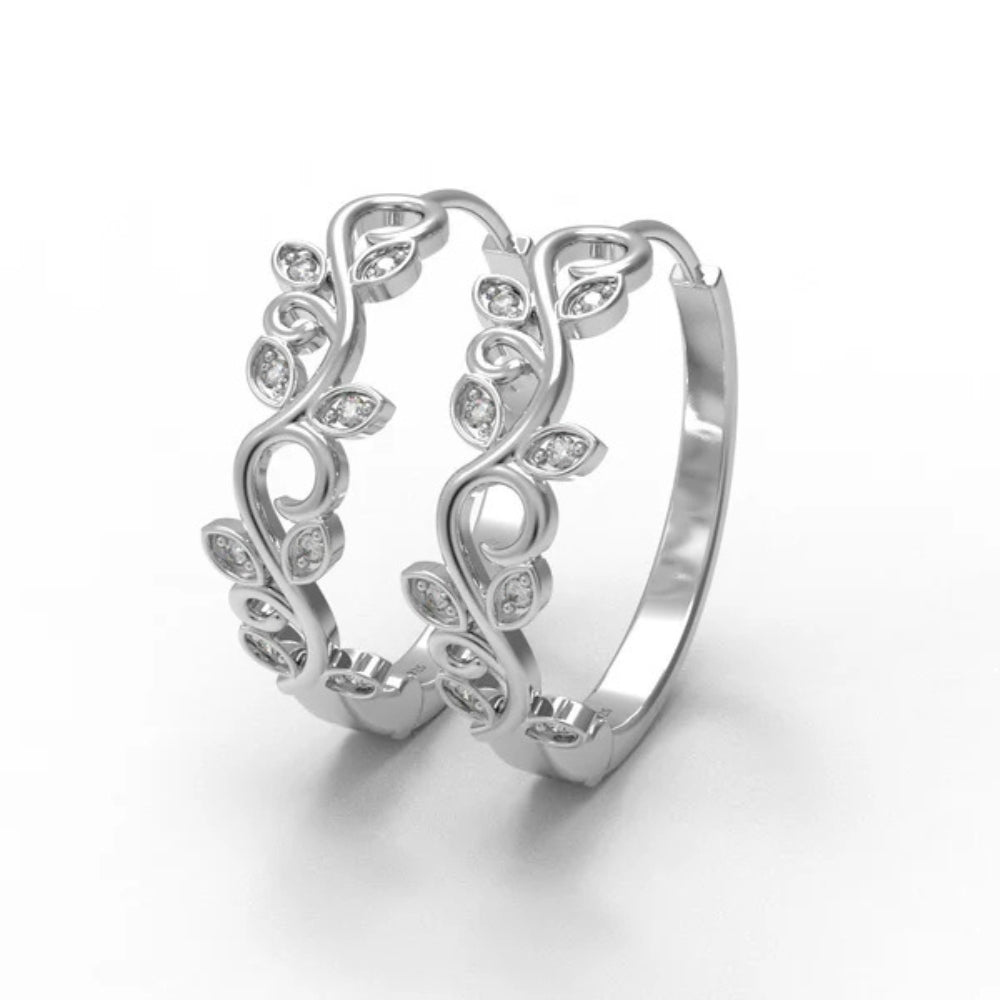 Round Cut Moissanite Classic Hoop Earrings