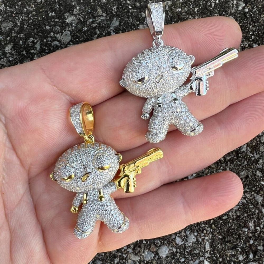 Iced Out VVS1 Moissanite Rapper Style Hip Hop Pendant