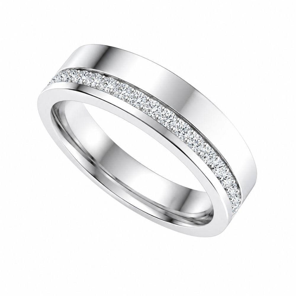 Round Cut Pave Set Lab Grown Diamond Men's Promise Band