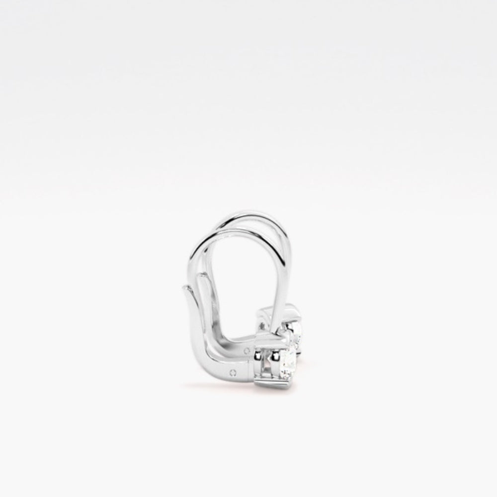 Round Cut Colorless Moissanite Hoop Earrings For Women