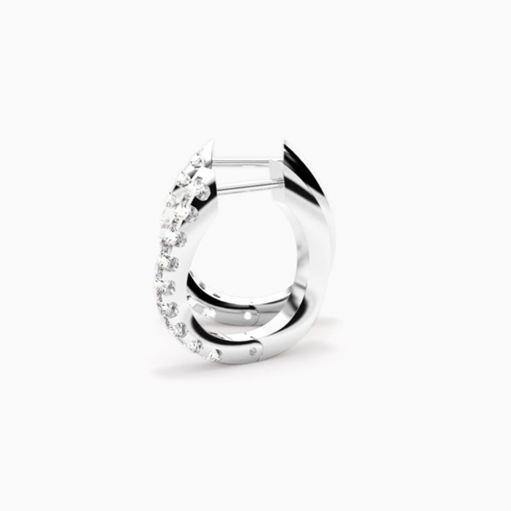 Round Cut Moissanite Pave Set Hoop Earrings For Women