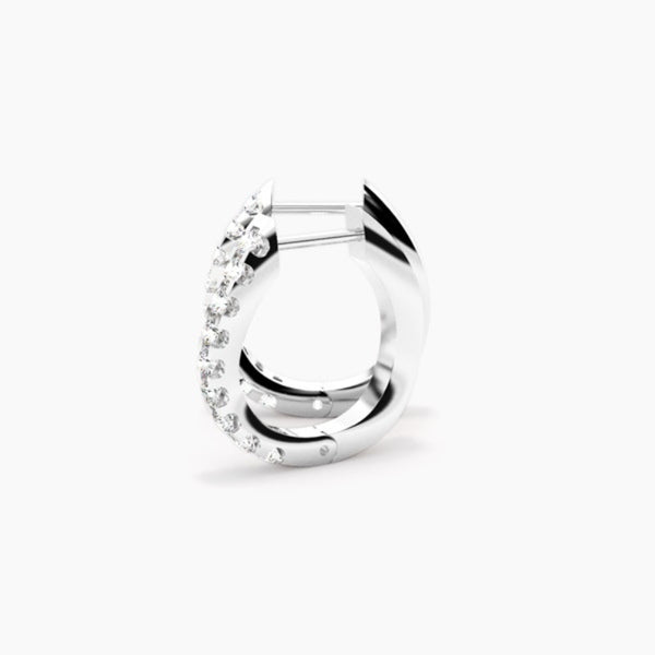 Round Cut Moissanite Pave Set Hoop Earrings For Women