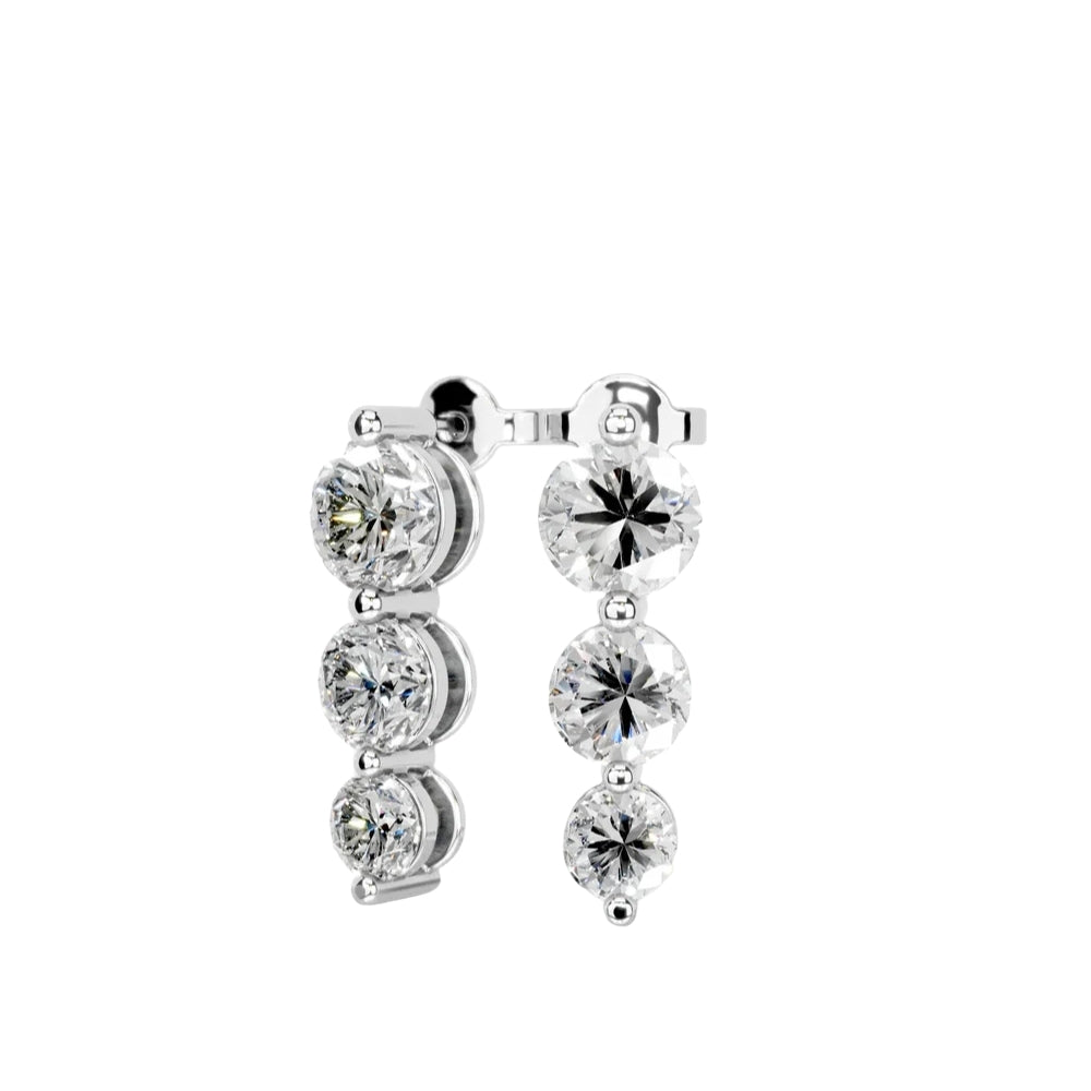 Round Cut Moissanite Drop Dangle Earrings For Women