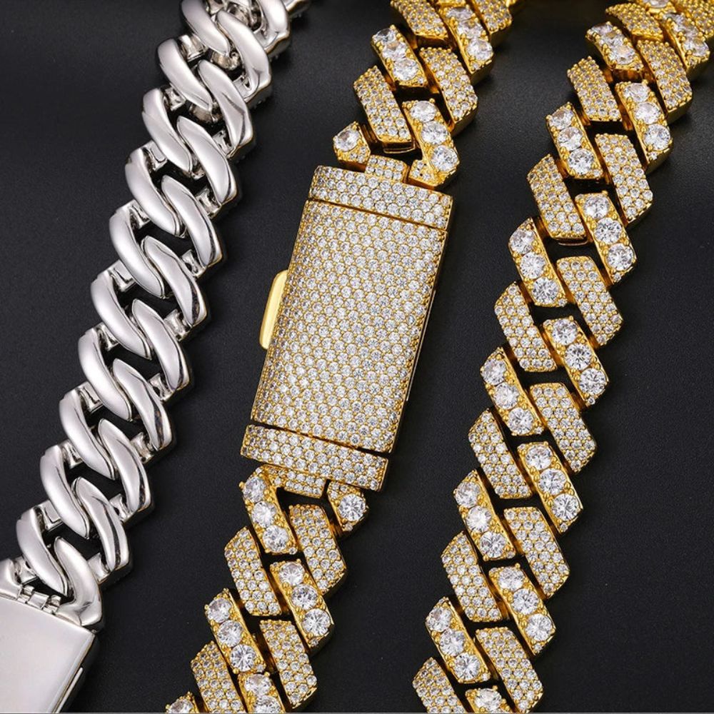 Lab Grown Diamond Round Cut Cuban Link Hip Hop Chain