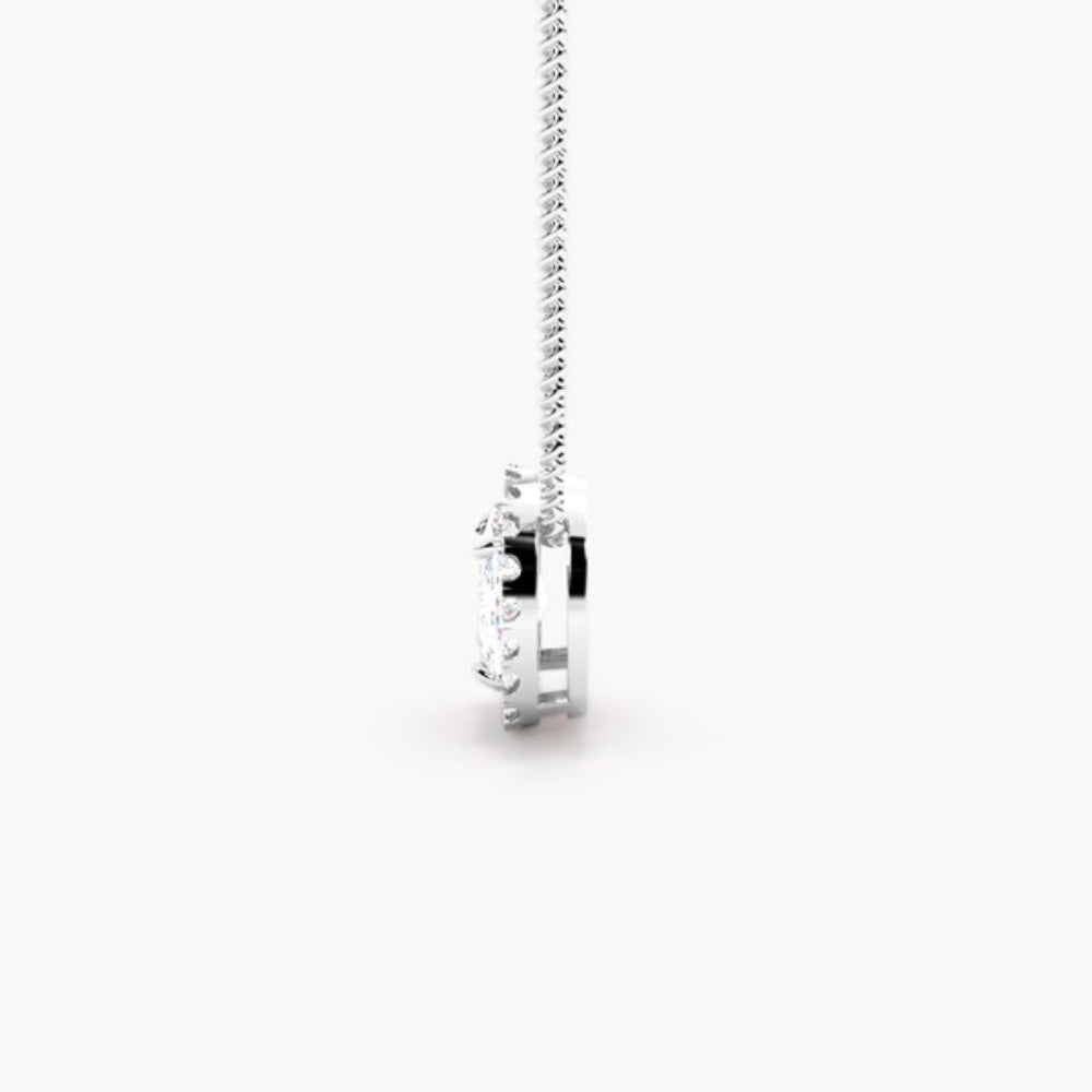 Cushion Cut Moissanite Halo Style Pendant