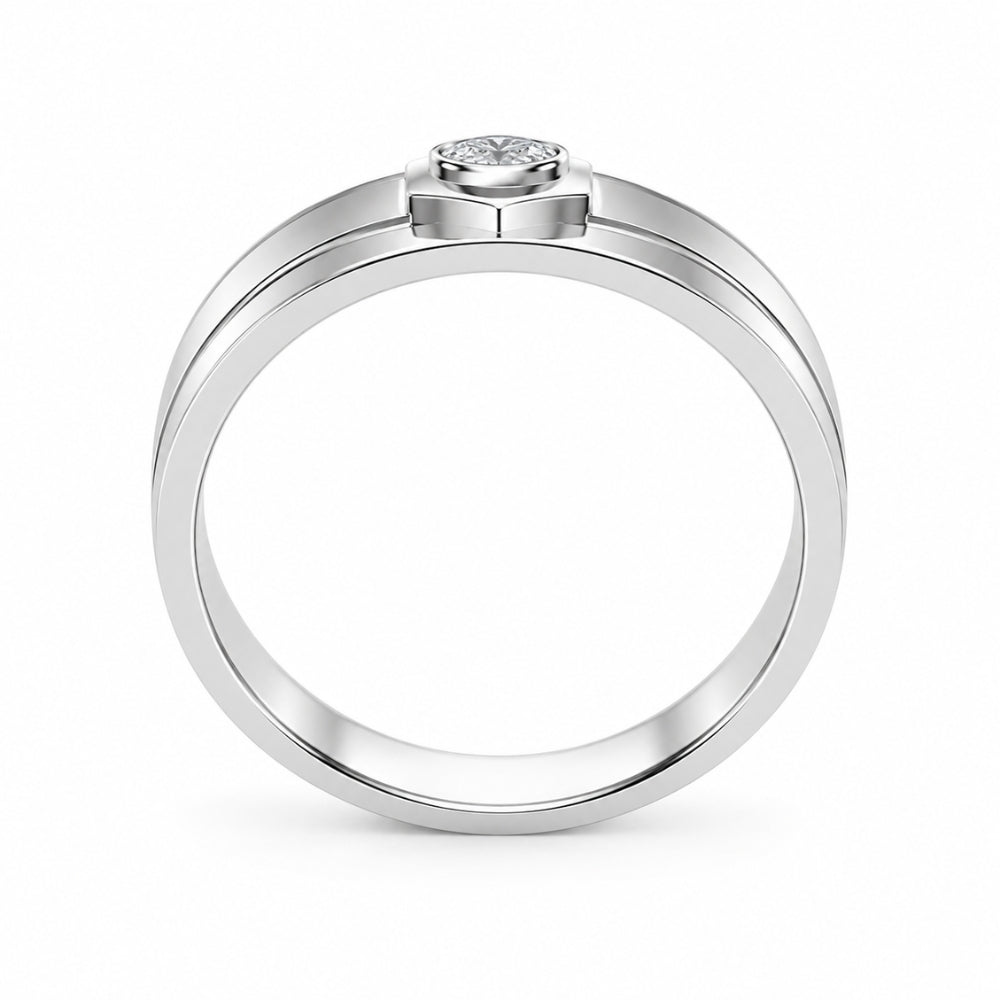 Bezel Set Round Cut Lab Grown Diamond Wedding Band