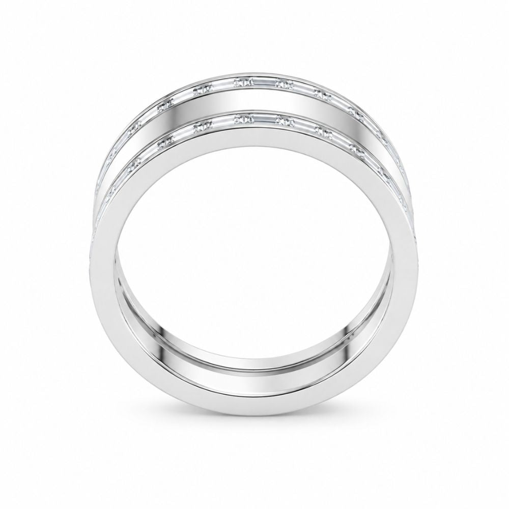 Baguette Cut Channel Set Lab Grown Diamond Wedding Band