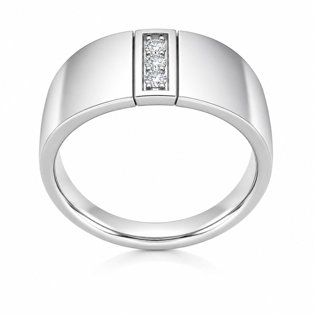 Round Cut Lab Grown Diamond Pave Set Wedding Band For Men