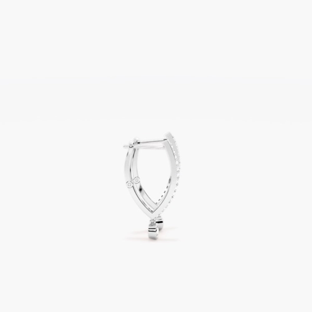 Moissanite Round Cut Classic Pave Set Hoop Earrings