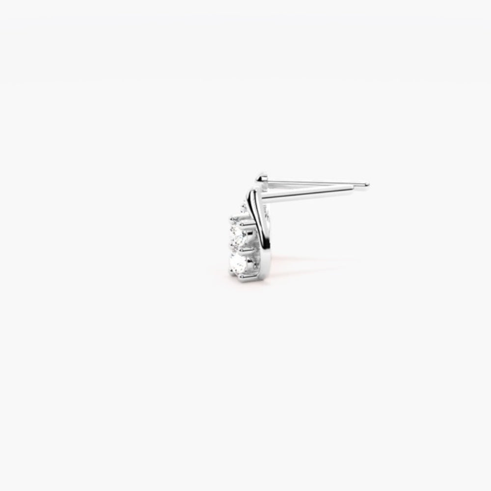 Moissanite Round Cut Two Stone Stud Earring