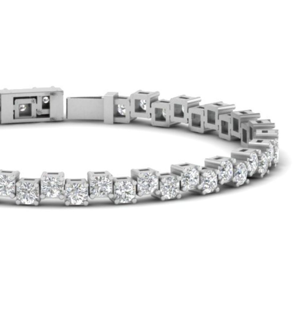 Round Cut Colorless  Moissanite Women's Bracelet