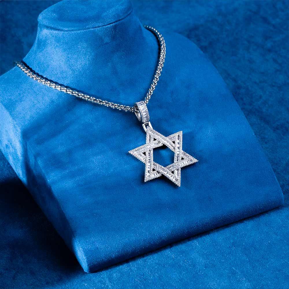 VVS1 Moissanite Hip Hop Style Star Of David Pendant