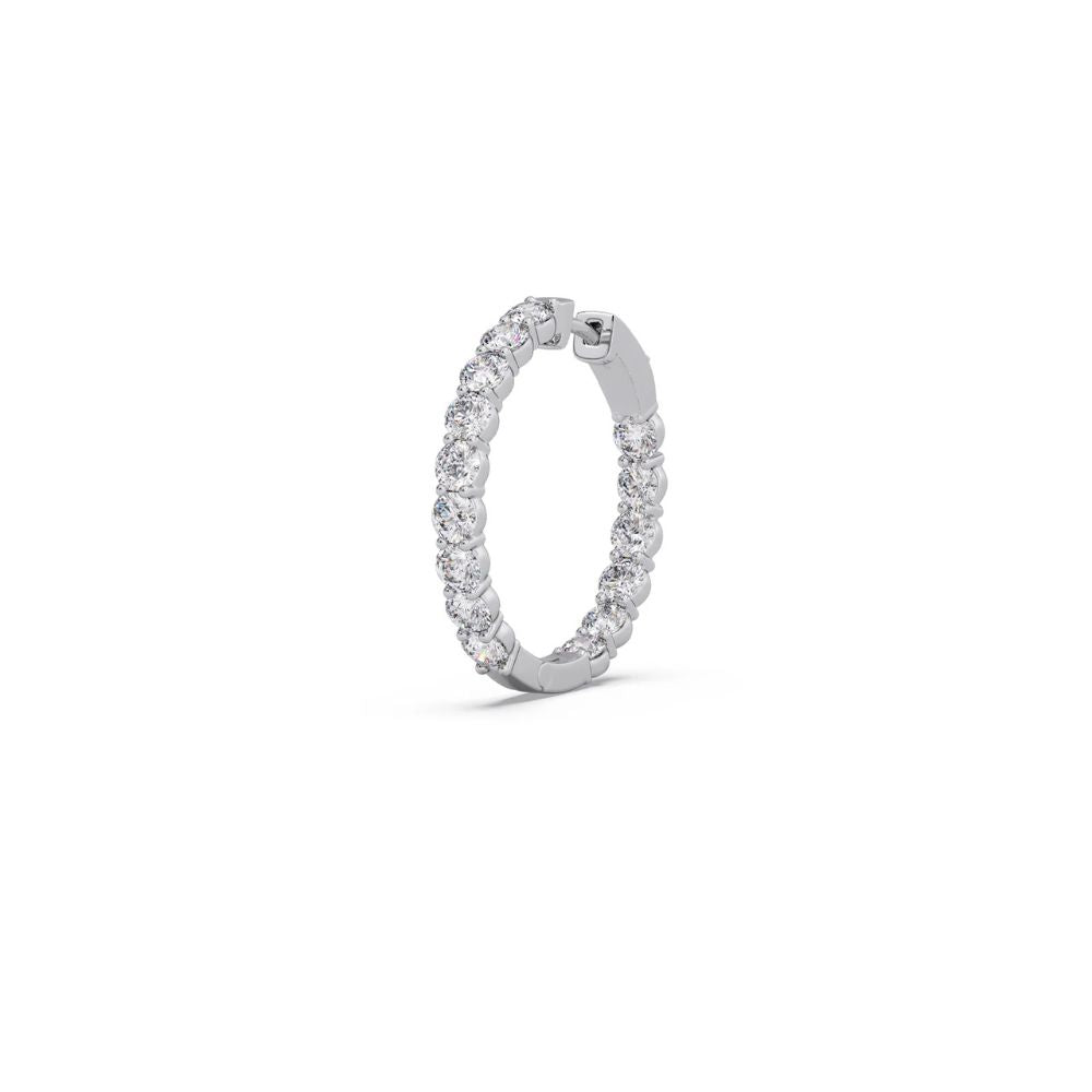 VVS1 Moissanite Round Cut Hoop Earrings For Birthday Gift