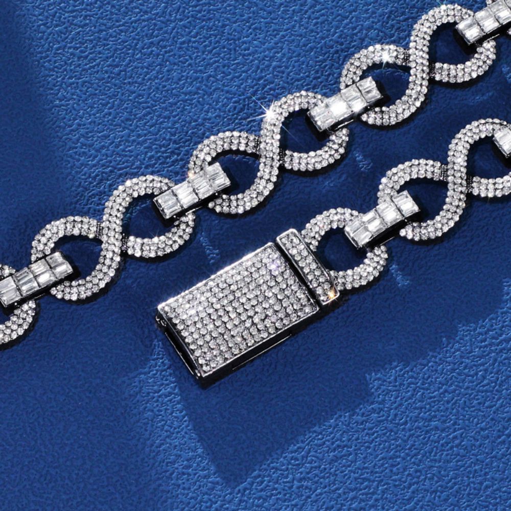 Moissanite Iced Out Infinity Link Hip Hop Chain
