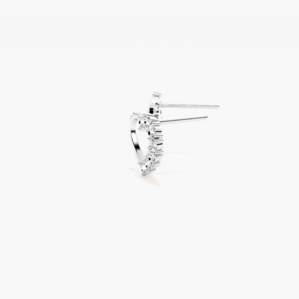 Colorless Moissanite Round Cut Stud Earring For Women