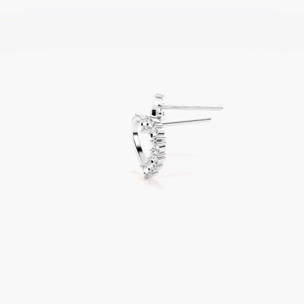 Colorless Moissanite Round Cut Stud Earring For Women