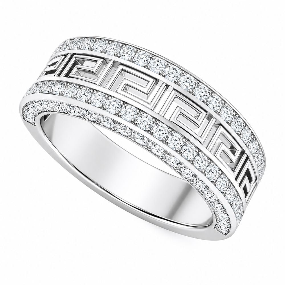 Round Cut Pave Set Lab Grown Diamond Wedding Band For Him