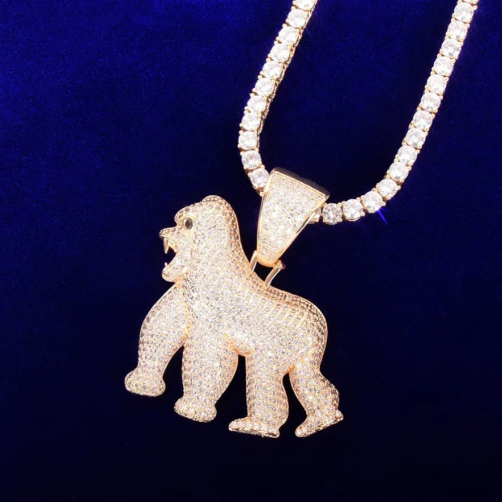 Lab Grown Diamond Round Cut Gorilla Hip Hop Pendant
