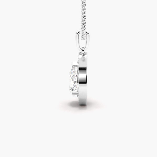 Pear Cut Moissanite Halo Style Pendant
