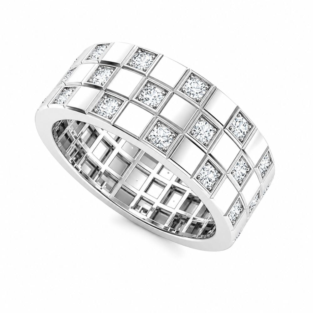 Round Cut Lab Grown Diamond Prong Setting Wedding Band
