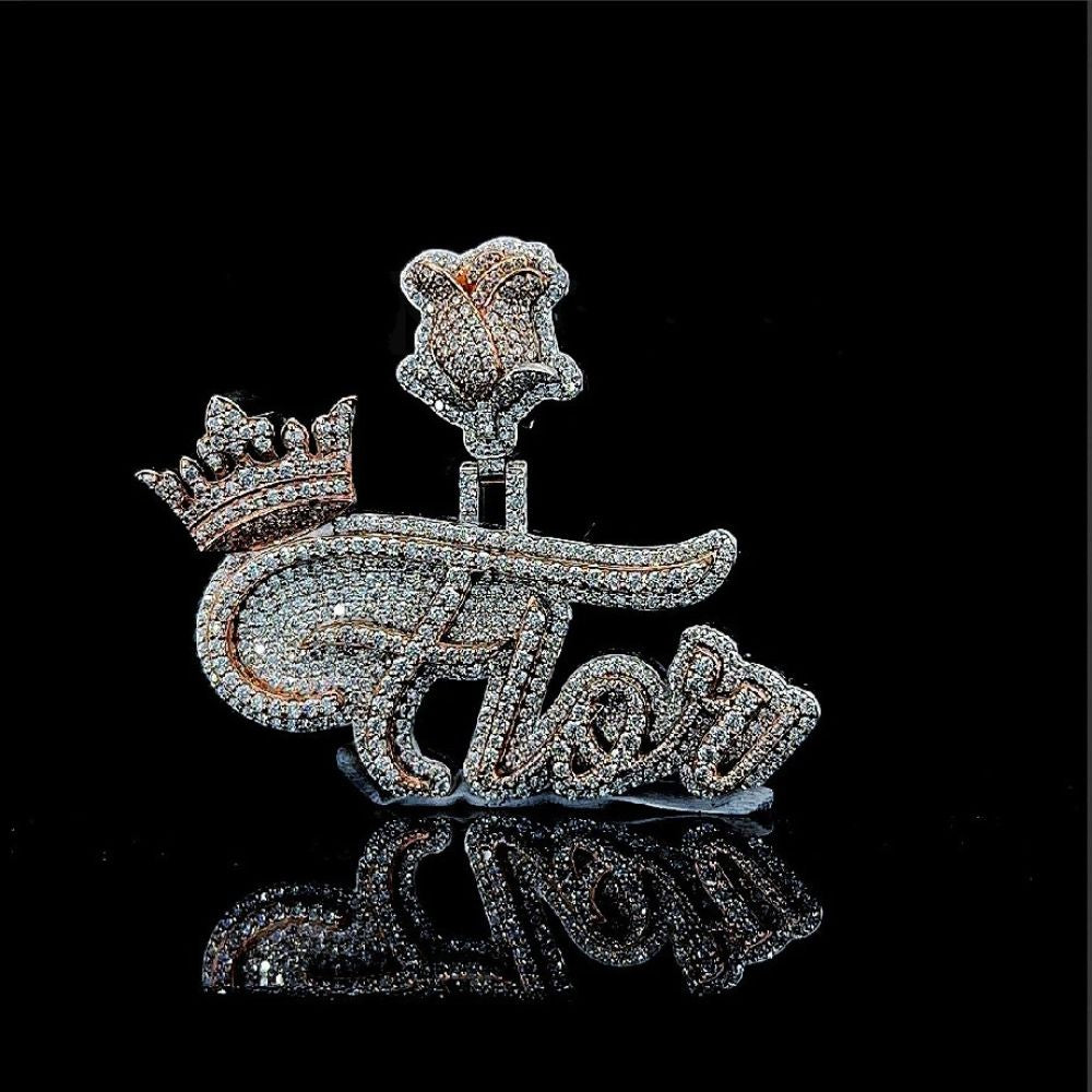 Iced Out Moissanite Diamond Rapper Style Hip Hop Pendant