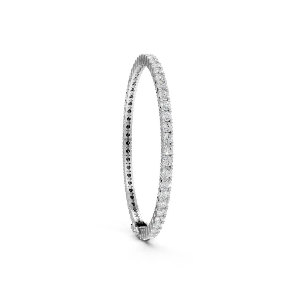 Round Cut Moissanite Tennis Bracelet For Birthday Gift