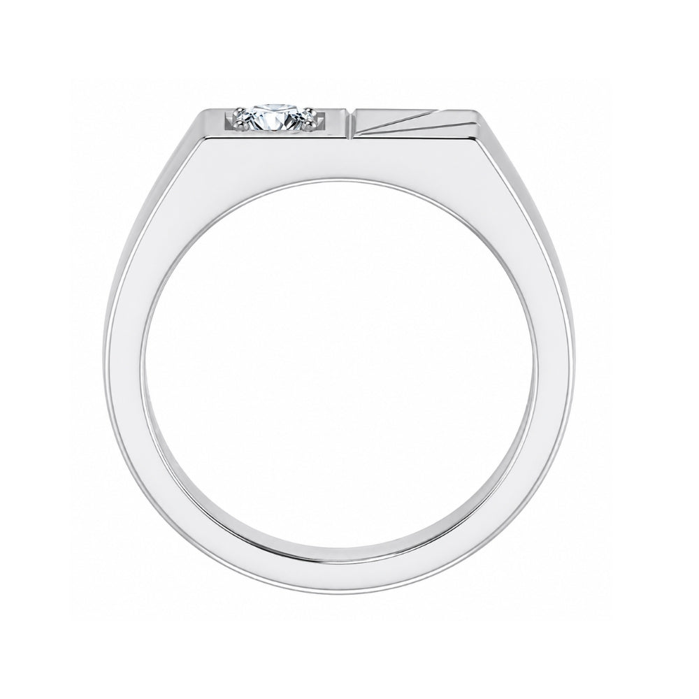 Lab Grown Diamond Round Cut Solitaire Men's Engagement Ring