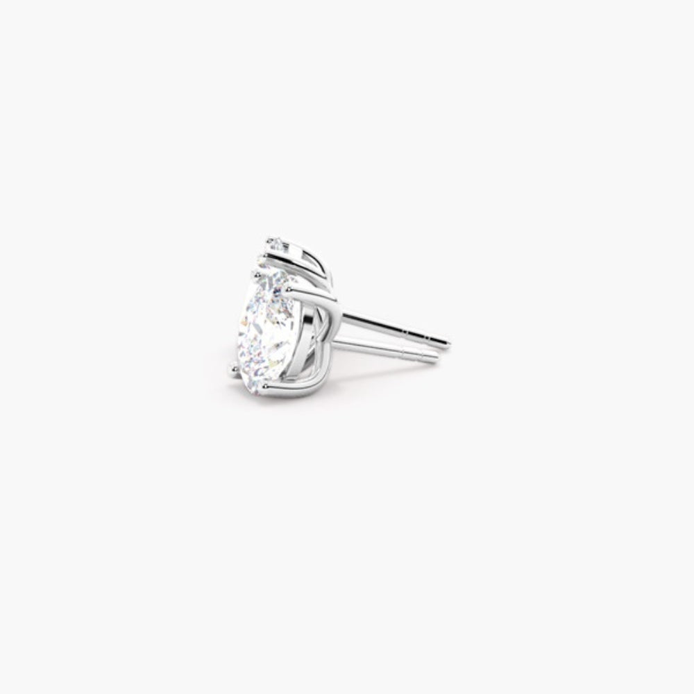 Oval Cut Moissanite Solitaire Women Stud Earring