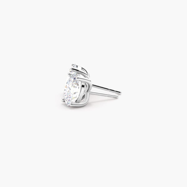 Oval Cut Moissanite Solitaire Women Stud Earring