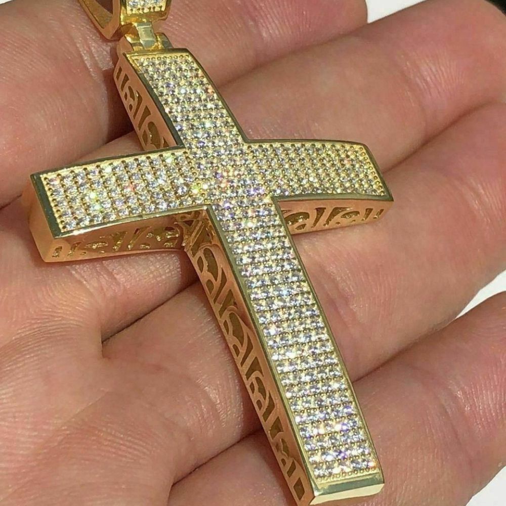 Moissanite Diamond Iced Out Cross Pendant For Him