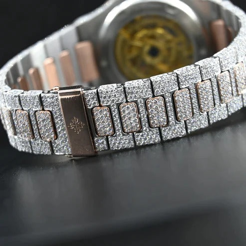 Fully Iced Out Skeleton Patek Hip Hop Luxury Diamond Watches For Gifts