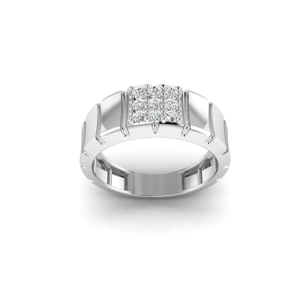 Round Cut Lab Grown Diamond Pave Set Classic Engagement Ring