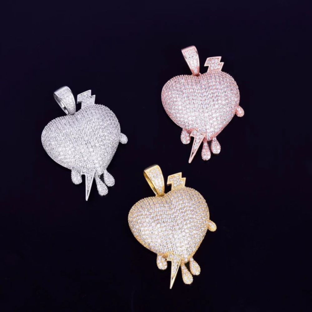 Lab Grown Diamond Round Cut Iced Out Hip Hop Pendant