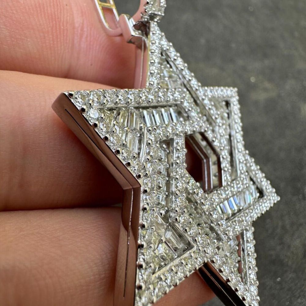 Moissanite David Star Iced Out Hip Hop Pendant For Him