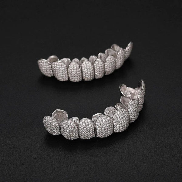 Fully Iced Out Moissanite Classic Teeth Grillz