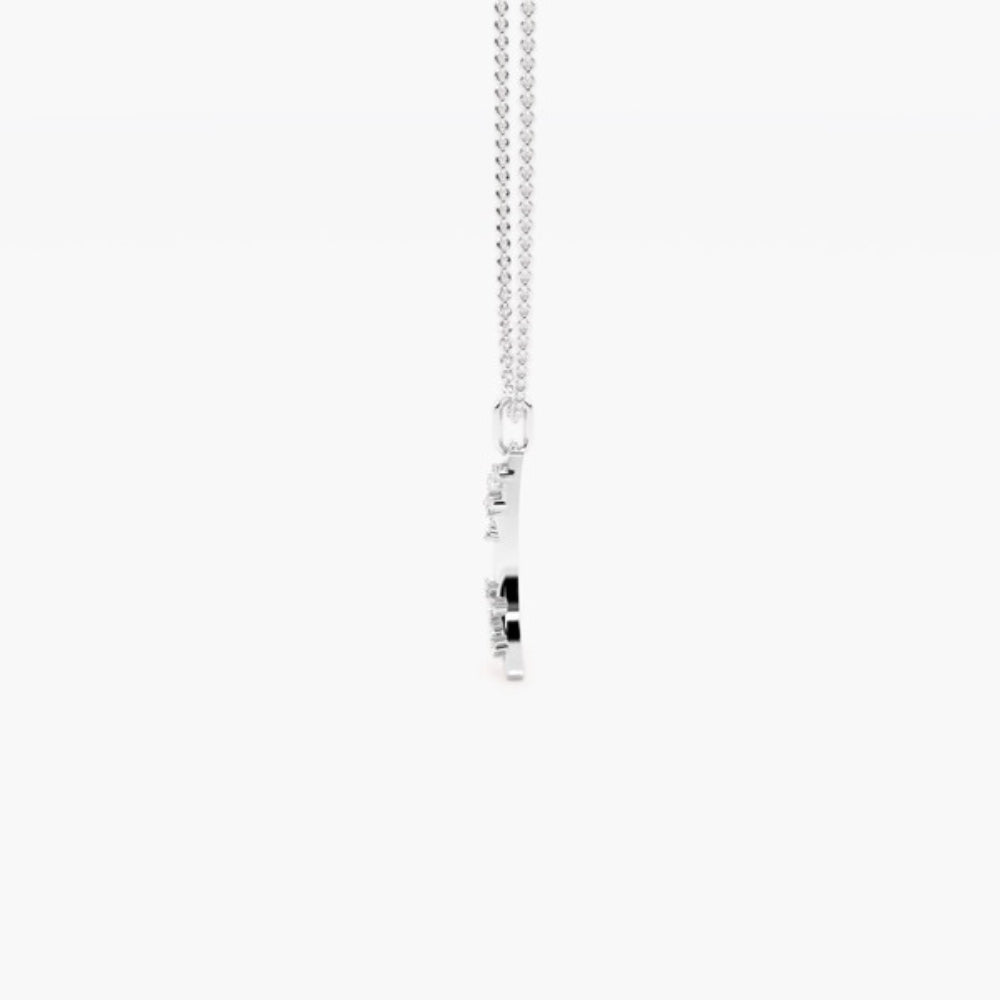 Round Cut Moissanite Pave Set Pendant