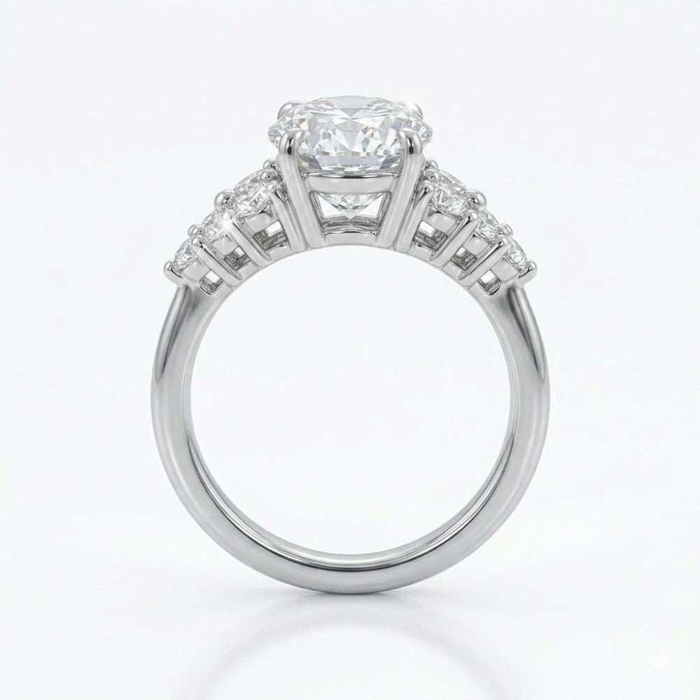 Round cut Lab Grown Diamond Unique Engagement Rings