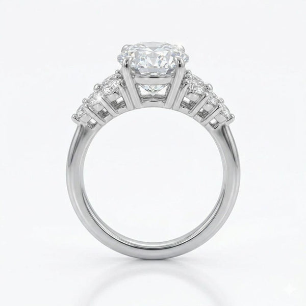 Round cut Lab Grown Diamond Unique Engagement Rings