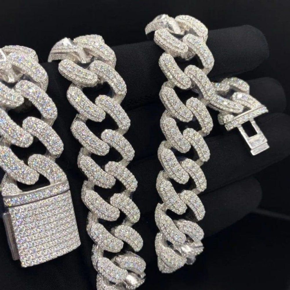 Round Cut Lab Grown Diamond Cuban Link Hip Hop Chain