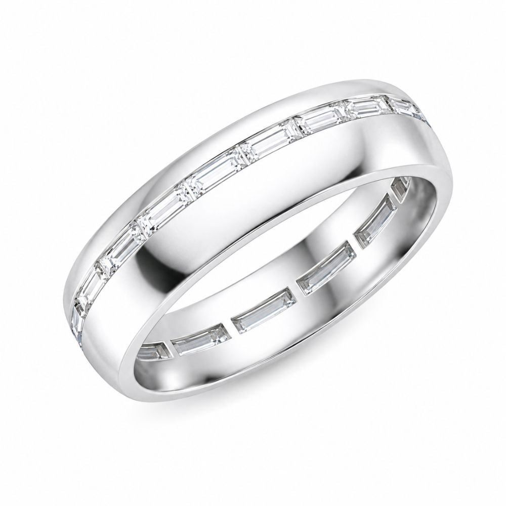 Baguette Cut Channel Set Lab Grown Diamond Wedding Band