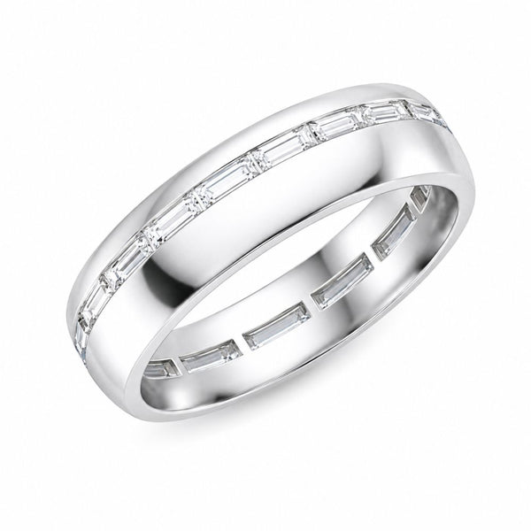 Baguette Cut Channel Set Lab Grown Diamond Wedding Band