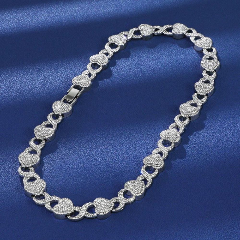 Heart Infinity Link Iced Out Moissanite Hip Hop Chain