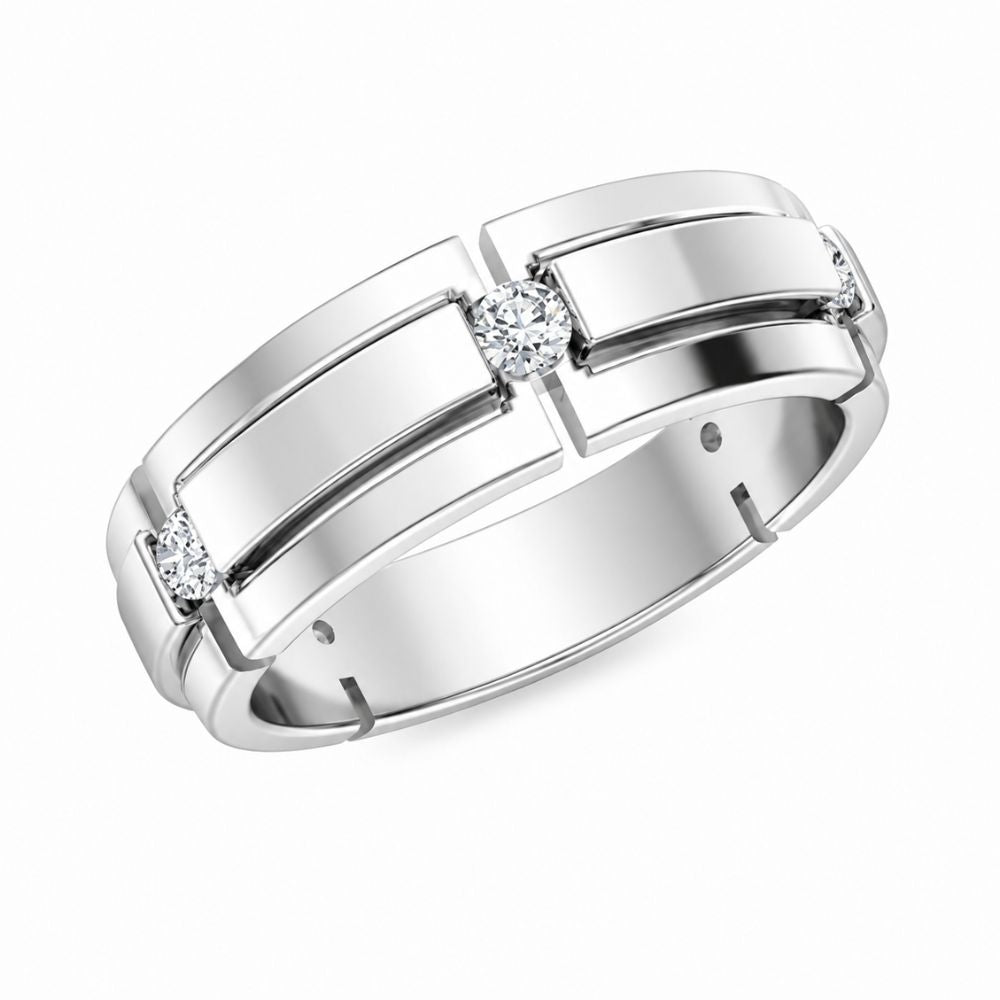 Round Cut Lab Grown Diamond Promise Band For Men