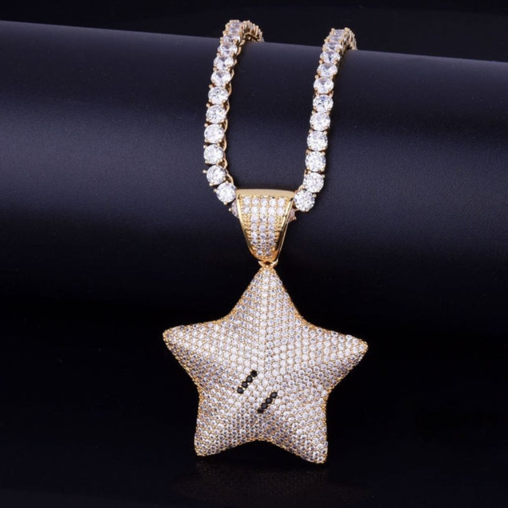 Men's Wear Round Cut Lab Grown Diamond Star Pendant