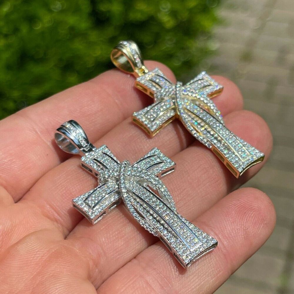 Iced Out Moissanite Diamond Unique Cross Hip Hop Pendant