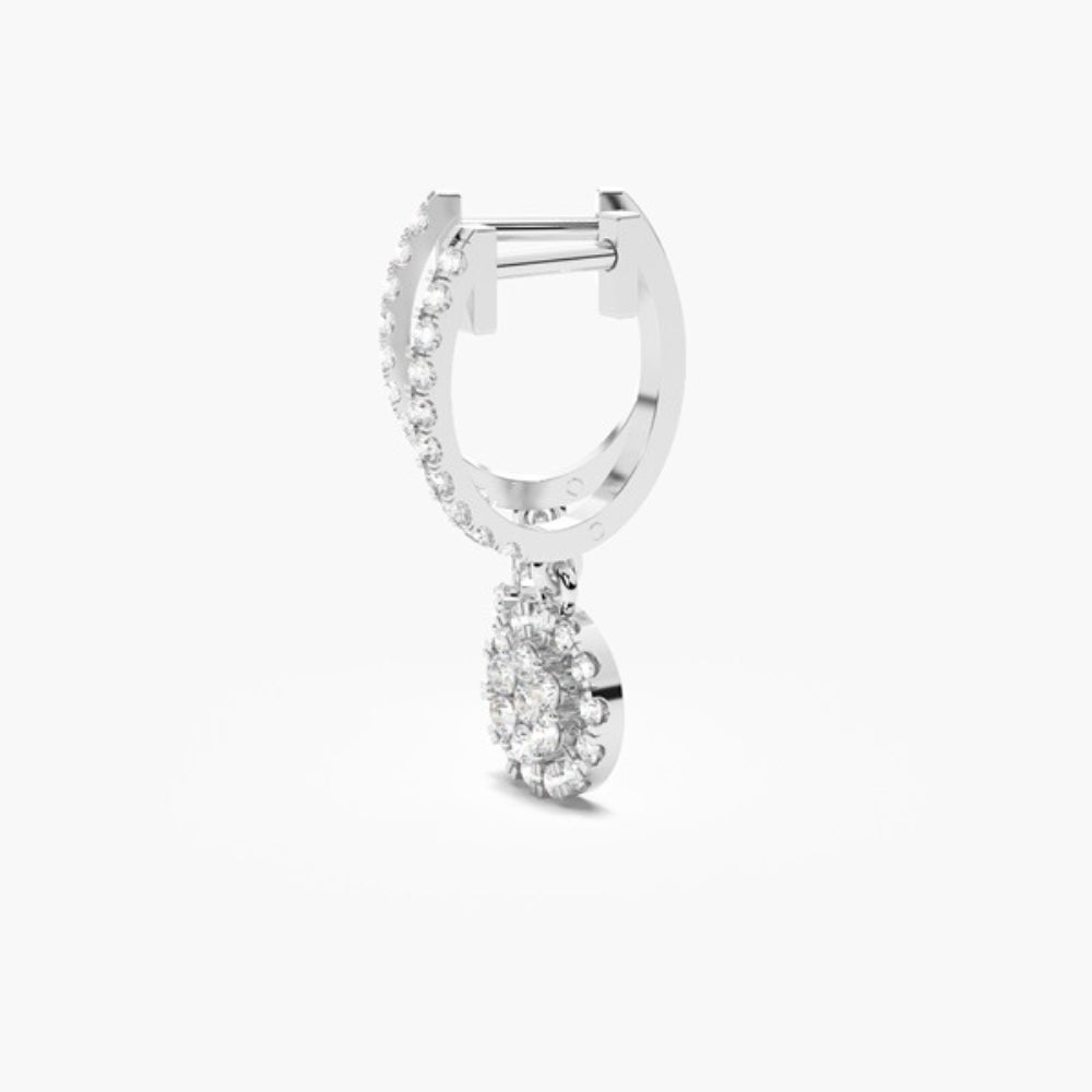 Colorless Moissanite Round Cut Classic Hoop Earrings