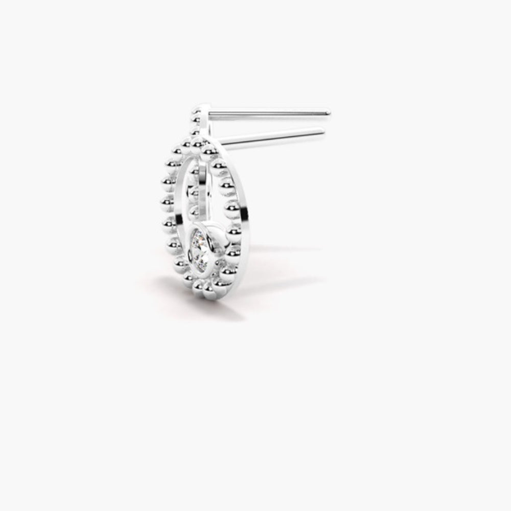 Round Cut Moissanite Filligree Style Stud Earring
