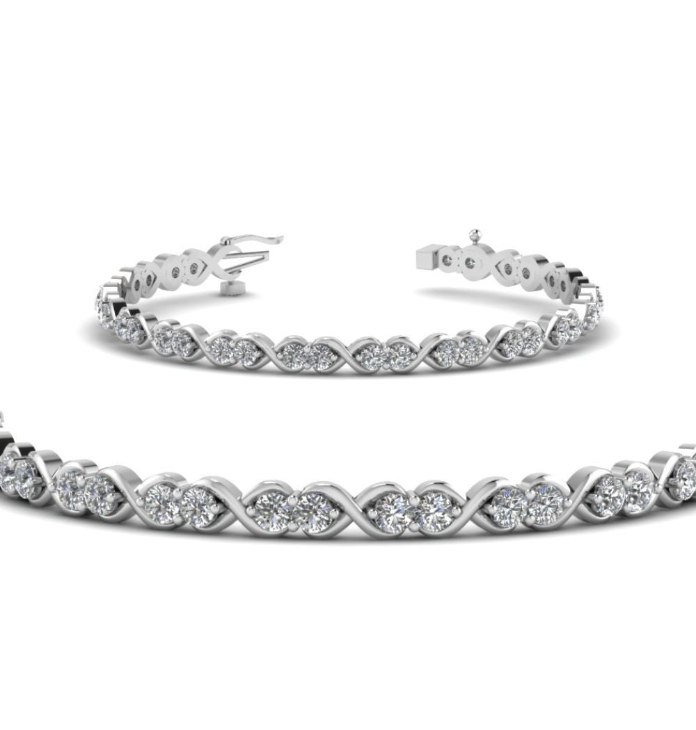 Round Cut Moissanite Classic Women's Tennis Bracelet