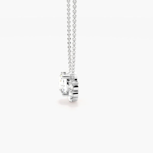 Round Cut Moissanite Half Halo Pendant